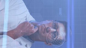 Animation of data processing with virus cells over caucasian male doctor. Global medicine, science and digital interface concept digitally generated video. - Powered by Shutterstock - Get 15% off with code: PIKWIZARD15