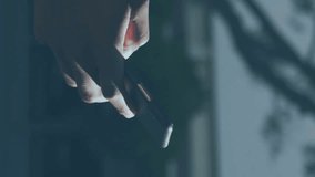 Animation of social media icons with numbers over african american man using smartphone. Social media and digital interface concept digitally generated video. - Powered by Shutterstock - Get 15% off with code: PIKWIZARD15