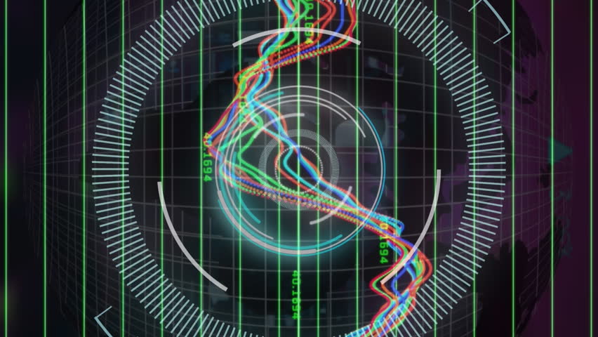 Animation of round scanner spinning over statistical data processing against green background. Computer interface and business technology concept - Powered by Shutterstock - Get 15% off with code: PIKWIZARD15