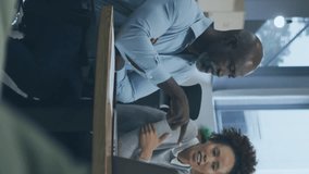 Animation of social media icons with texts over diverse business people. Global business, social media and digital interface concept digitally generated video. - Powered by Shutterstock - Get 15% off with code: PIKWIZARD15