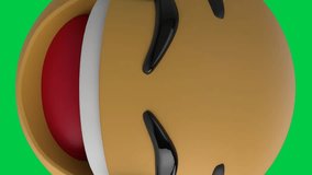 Animation of confetti falling over smiling emoji emoticon icon over green screen. global social media, celebration and communication concept digitally generated video. - Powered by Shutterstock - Get 15% off with code: PIKWIZARD15