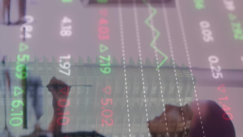 Animation of financial data processing over caucasian businesswoman using laptop at office. Global business, finances, communication and digital interface concept digitally generated video. - Powered by Shutterstock - Get 15% off with code: PIKWIZARD15