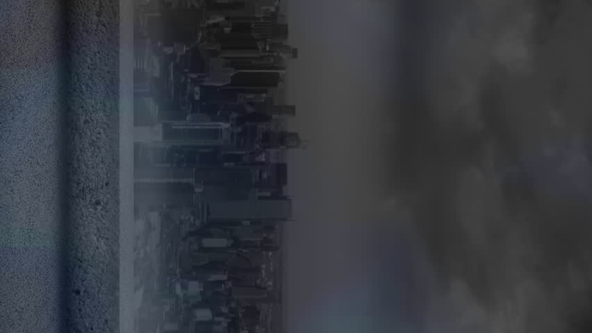 Graph and data processing over modern cityscape and cloudy sky background. Business, communication, data and digital interface technology, digitally generated video. - Powered by Shutterstock - Get 15% off with code: PIKWIZARD15