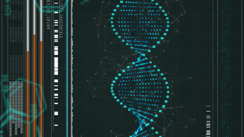 Animation of chemical structures over interface with data processing against black background. Medical research and science technology concept - Powered by Shutterstock - Get 15% off with code: PIKWIZARD15