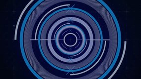 Animation of neon round scanner spinning over statistical data processing on purple background. Computer interface and business data technology concept - Powered by Shutterstock - Get 15% off with code: PIKWIZARD15