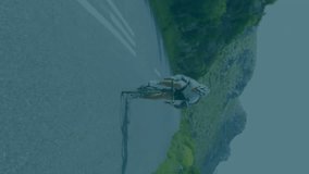 Animation of mathematical equations over caucasian female cyclist riding a bicycle on the street. Sports, fitness and research science technology - Powered by Shutterstock - Get 15% off with code: PIKWIZARD15