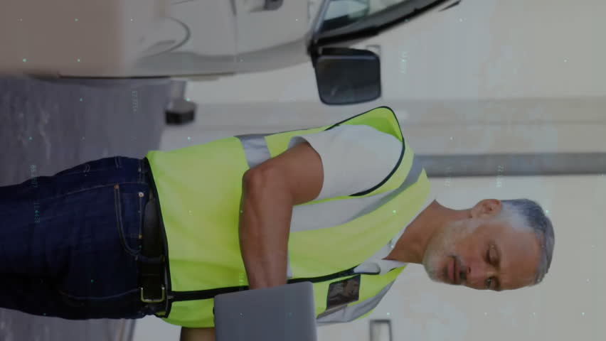 Animation of financial data processing and diverse workers in warehouse. Global finances, delivery, shipping, computing and digital interface concept digitally generated video. - Powered by Shutterstock - Get 15% off with code: PIKWIZARD15