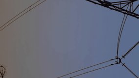 Animation of financial data processing over electric pylons in countryside. Global electricity, finance, business, connections, computing and data processing concept digitally generated video. - Powered by Shutterstock - Get 15% off with code: PIKWIZARD15