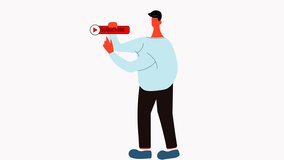 animated man clicking subscribe button. Suitable for content creator for CTA icon - Powered by Shutterstock - Get 15% off with code: PIKWIZARD15