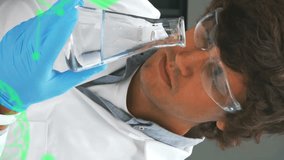 Animation of science data processing over male caucasian scientist. global science, connections, data processing and digital interface concept digitally generated video. - Powered by Shutterstock - Get 15% off with code: PIKWIZARD15