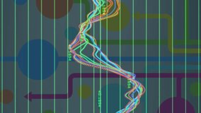 Animation of statistics and data processing over colorful arrows and circles. global data processing, business, digital interface and technology concept digitally generated video. - Powered by Shutterstock - Get 15% off with code: PIKWIZARD15