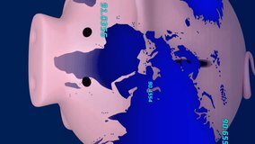 Animation of world map over piggy bank. Global business, finance and connections concept digitally generated video. - Powered by Shutterstock - Get 15% off with code: PIKWIZARD15