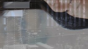 Animation of data processing over caucasian businesswoman using smartphone. Global business and digital interface concept digitally generated video. - Powered by Shutterstock - Get 15% off with code: PIKWIZARD15