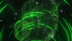 Animation of tunnel made of neon circles and brain on black background. Science, human biology and movement concept digitally generated video. - Powered by Shutterstock - Get 15% off with code: PIKWIZARD15