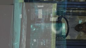 Animation of financial data processing over man working in warehouse. Global shipping, business, finance, computing, connections and data processing concept digitally generated video. - Powered by Shutterstock - Get 15% off with code: PIKWIZARD15