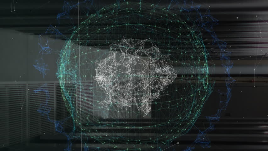 Animation of graphs with numbers over connected dots forming globes against server room. Digital composite, multiple exposure, report, business, globalization, technology and network server concept. - Powered by Shutterstock - Get 15% off with code: PIKWIZARD15