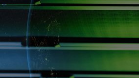 Animation of rotating globe and lens flare over server room in background. Digital composite, multiple exposure, globalization, data center, networking, technology and network server concept. - Powered by Shutterstock - Get 15% off with code: PIKWIZARD15