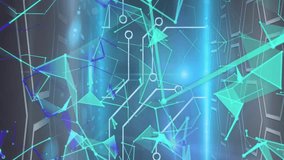 Animation of message icon over light spot, plexus networks and microprocessor connections. Global networking and business technology concept - Powered by Shutterstock - Get 15% off with code: PIKWIZARD15