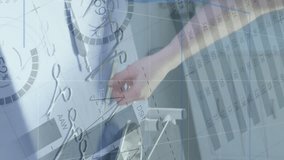 Animation of statistics and data processing over caucasian female surgeon. Global medicine, connections, computing and data processing concept digitally generated video. - Powered by Shutterstock - Get 15% off with code: PIKWIZARD15