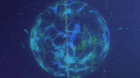 Animation of network of connections and globe over data processing on black background. Social media, shapes and digital interface concept digitally generated video. - Powered by Shutterstock - Get 15% off with code: PIKWIZARD15