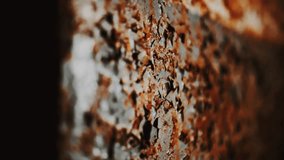  An old rusty wall with peeling paint. Decadence. Ancient and dilapidated. - Powered by Shutterstock - Get 15% off with code: PIKWIZARD15
