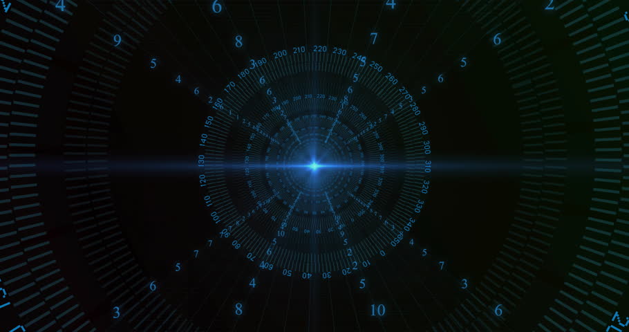 On launch radial HUD pulsing spinning rings graph rising turning green candles showing data. Futuristic, technology, visualization, interface, data, digital, graphic