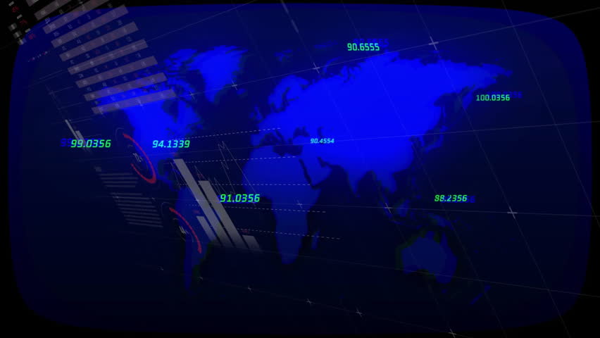 Opening map with numeric labels sweeping arcs sliding panel stacking charts visualizing data flow. Geography, analytics, technology, futuristic, innovation, digital, dashboard