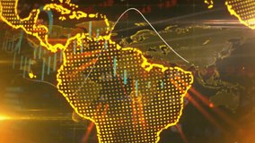 Opening golden map creating candlestick bars and graphs spinning 3D globe visualizing market trends. Globalization, finance, data visualization, technology, analytics, investment, economic - Powered by Shutterstock - Get 15% off with code: PIKWIZARD15