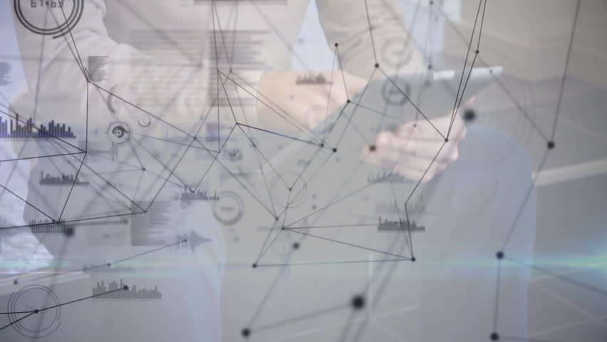 Male professional tapping tablet to activate tech data overlay and analyzing charts in office. Technology, data visualization, business intelligence, analytics, modern workspace, digital interface, - Powered by Shutterstock - Get 15% off with code: PIKWIZARD15