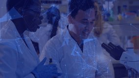 Lab scientist preparing sample leading male researcher examining microscope and recording data. Research, collaboration, laboratory, innovation, precision, chemistry, discovery - Powered by Shutterstock - Get 15% off with code: PIKWIZARD15