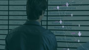 Medical team tapping Reattach Retina on schedule board showing digital overlays assigning surgeries. Collaboration, healthcare, professionalism, innovation, teamwork, modern, diagnosis - Powered by Shutterstock - Get 15% off with code: PIKWIZARD15