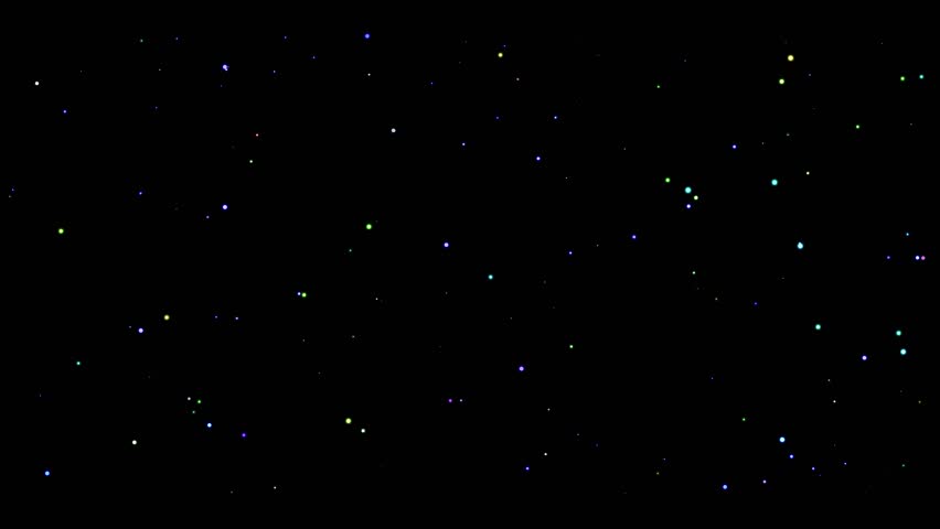 Colorful Glowing Hearts and Sparkling Particles Floating on a Dark Background Romantic Love Animation,Floating Pastel Hearts and Glittering Dots on Black.Sweet Love Pattern, Scattered Hearts