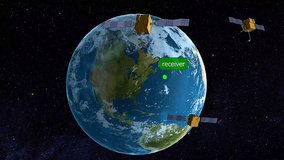 3D animation showing the positioning of satellites in Earth's orbit for navigation and communication. - Powered by Shutterstock - Get 15% off with code: PIKWIZARD15