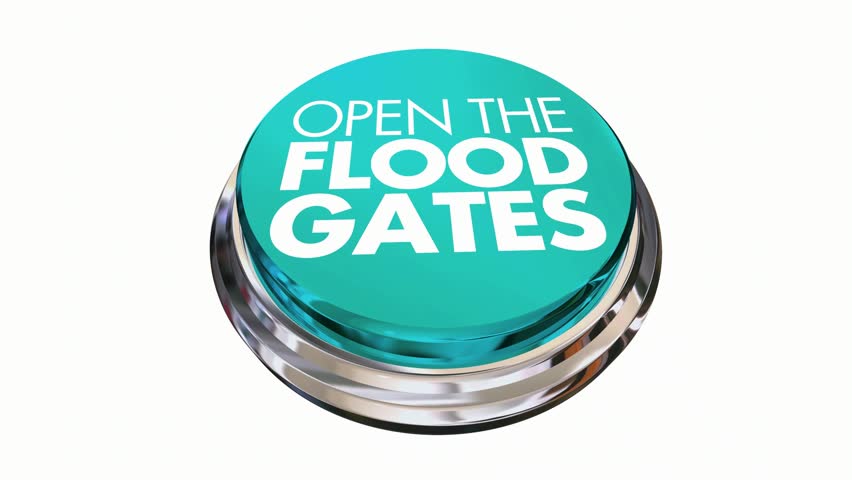 Open the Floodgates Button Unleash No Restrictions 3d Animation