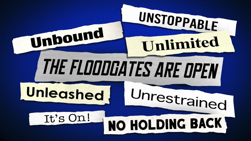 The Floodgates are Open News Headlines Power Unleashed 3d Animation