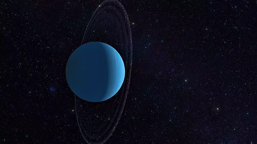 3D sectional view of Uranus, revealing its icy mantle, rocky core, and layered atmosphere.