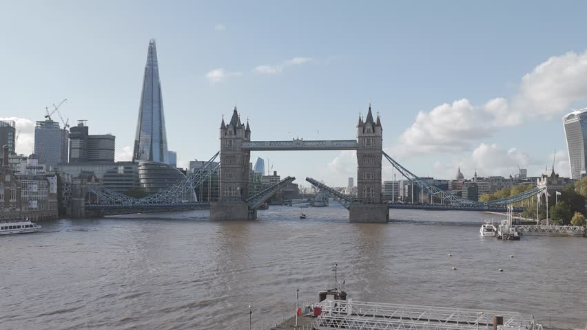 Tower Bridge of London, England landmark over Thames River London Borough of Southwark