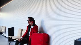 Elegant businessman making a phone call in airport lounge - Powered by Shutterstock - Get 15% off with code: PIKWIZARD15