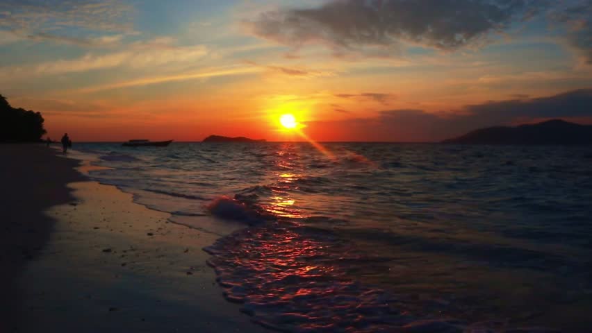 Colorful Sunrise Over the Sea at the Beach