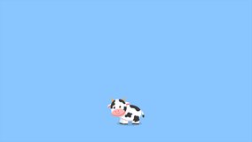 Looping animation of a colorful cartoon UFO beaming up a cute cow with glowing light. perfect for children content, alien invasion scenes, or humorous space videos - Powered by Shutterstock - Get 15% off with code: PIKWIZARD15