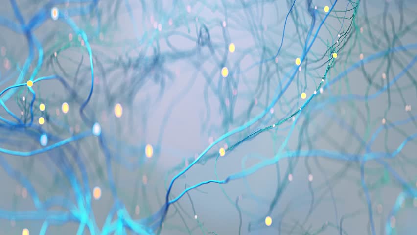 Futuristic 3D Brain Animation with Glowing Neural, Electric Pulses and Data Nodes. Modern Concept for AI, Tech, Innovation, Neuroscience and Digital Intelligence. Abstract Science Bright Background 4k
