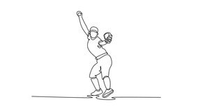 Self drawing animation of single line draw baseball woman athlete focus on competition, pitcher training workout. Female softball player doing pitching challenge. Continuous line. Full length animated - Powered by Shutterstock - Get 15% off with code: PIKWIZARD15