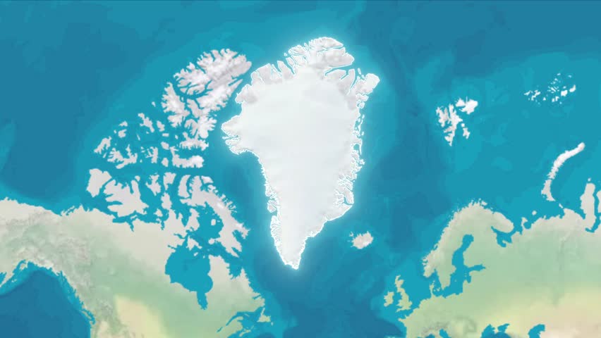 Zoom In On Stylized Map Greenland