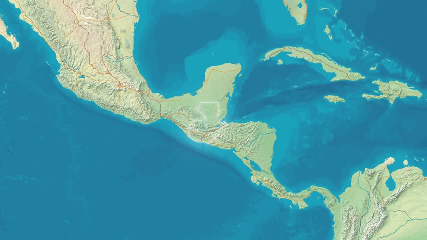 Zoom In On Stylized Map Guatemala