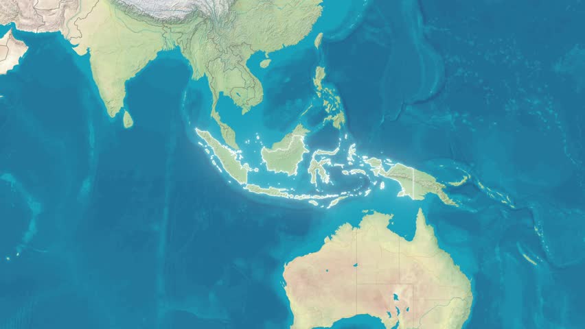 Zoom In On Stylized Map Indonesia