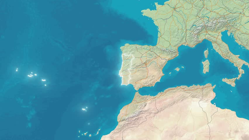 Zoom In On Stylized Map Portugal