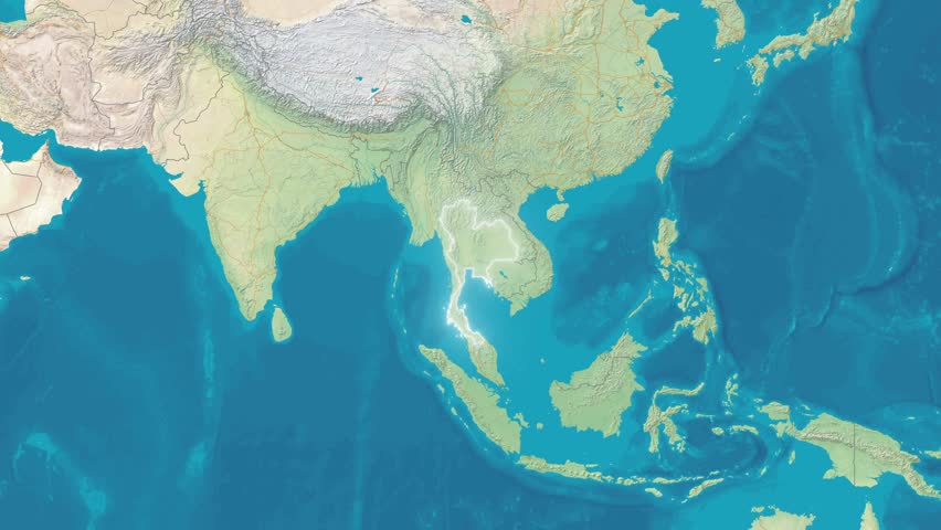 Zoom In On Stylized Map Thailand