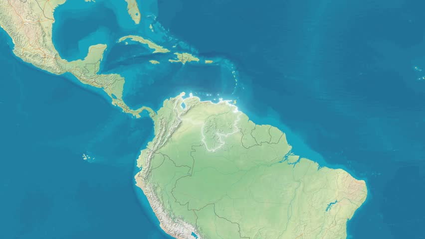 Zoom In On Stylized Map Venezuela