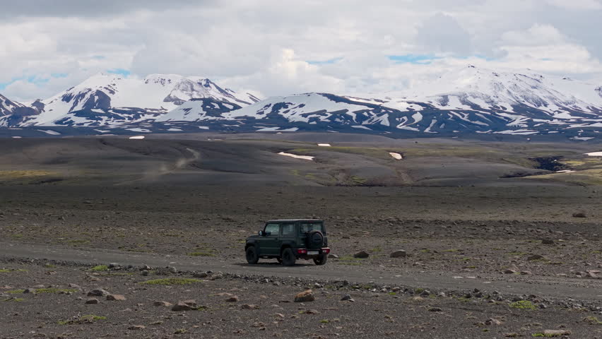  Car Through Iceland Landscape mountains Epic Scenic Road Trip Scene.