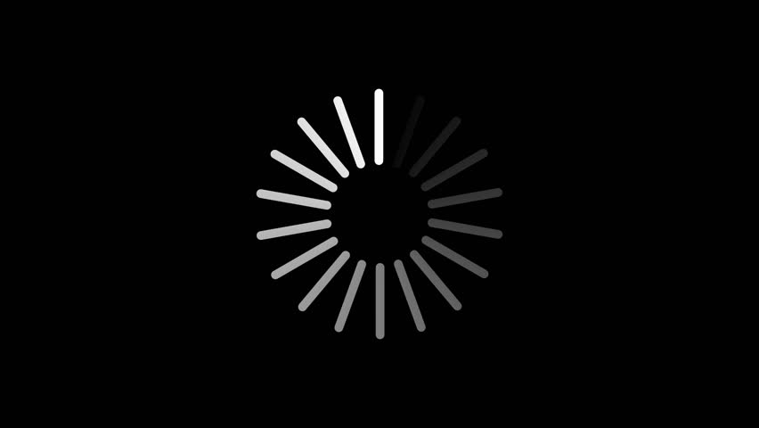 Animated circle loading icon.Spinning load icon animation with alpha channel.Digital connection loading bar icon animation 
